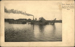 Steam Boat on Water Postcard