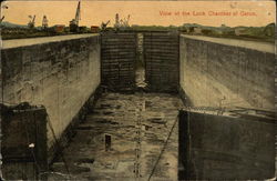 View of the Lock Chamber of Gatun Panama Postcard Postcard