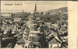 Kirkegaden. Kr.sand S. Postcard