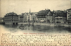 Rathausquai Mit Rathaus Zurich, Switzerland Postcard Postcard