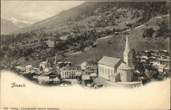 View of Town Fiesch, Switzerland Postcard Postcard