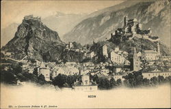 View of Sion Switzerland Postcard Postcard