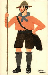 Painting of Boy Scout Postcard