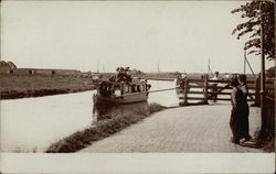 Boat on Canal Postcard