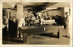 Sailors in Pool Hall Postcard