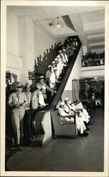 Sailors on Escalator Postcard