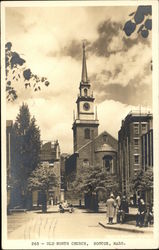 Street View of Old North Church Boston, MA Postcard Postcard Postcard