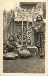 Two Women Pounding Rice Postcard