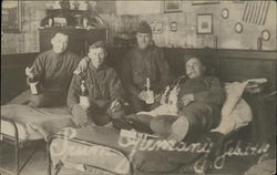 Soldiers Drinking Champagne, Feb. 14, 1919 Germany Postcard Postcard Postcard