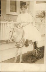 Woman on Donkey Women Postcard Postcard Postcard