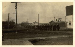 Men Carrying Flag in Parade Postcard