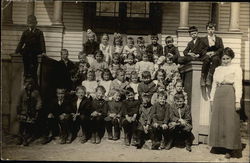 Portrait of School Children on Steps of School Schools & Education Postcard Postcard Postcard