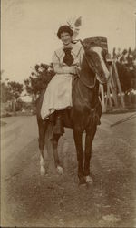 Young Woman Riding Horse Women Postcard Postcard Postcard