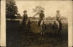 Three Men on Horseback Postcard Postcard Postcard