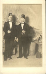 Snapshot of Two Shriner's Men Postcard