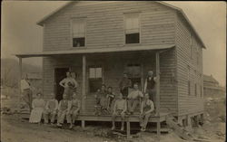 Snapshot of People on Newly Built Home Postcard