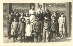 Portrait of School Children and Two Teachers Postcard