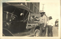 Two African Americans With Their Truck Postcard