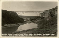 No. 556. Twin Falls - Jerome Bridge, Snake River Gorge, Southern Idaho. Postcard