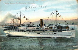 Seattle Tacoma Run on Steamship Indianapolis Postcard