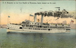 SS Kennedy on Run From Seattle to Bremerton Postcard