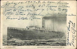 SS Nantucket, Merchants & Miners Transportation Co. Postcard