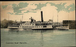 Excursion Boat Warwick Postcard