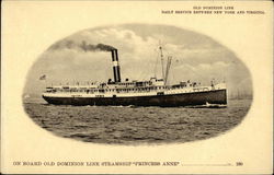 Old Dominion Line Steamship "Princess Anne" Postcard