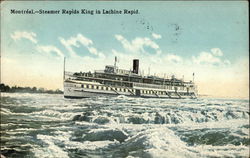 Steamer Rapids King in Lachine Rapid Montreal, PQ Canada Quebec Postcard Postcard Postcard