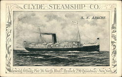 SS Apache, Clyde St. Co. Postcard