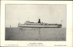 Steamer Maine, New Bedford-New York Line, H.S. Hutchinson & Co. Massachusetts Postcard Postcard Postcard