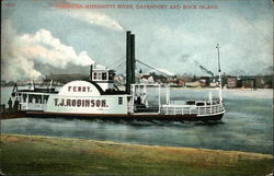 Ferry on Mississippi River Postcard