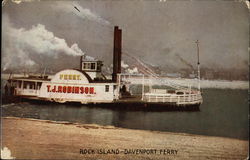 Rock Island-Davenport Ferry Postcard