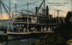 Excursion Steamer "Alton" on Mississippi River Riverboats Postcard Postcard Postcard