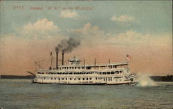 Steamer "W.W." On the Mississippi Steamers Postcard Postcard Postcard