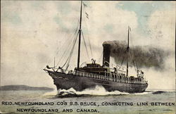 Reid, Newfoundland Co's SS Bruce Steamers Postcard Postcard Postcard