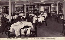 Dining Salon on Steamer of the Eastern Steampship Lines, Inc. Steamers Postcard Postcard Postcard