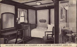 DeLuxe Stateroom on Steamer of the Eastern Steamship Lines, Inc. Interiors Postcard Postcard Postcard