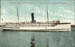 Steamer "Calvin Austin" Entering Portland Harbor Postcard