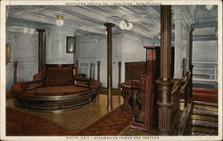 Social Hall, Steamships Comus and Proteus Postcard