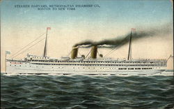 Steamer Harvard, Metropolitan Steamship Co. Postcard