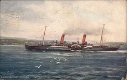 SS Empress at Douglas Postcard