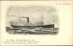 SS Apache, Clyde St. Co. Postcard