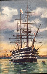 HMS Victory in Portsmouth Harbor Boats, Ships Postcard Postcard Postcard