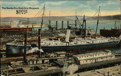 The Seattle Dry Dock Co.'s Shipyard Washington Postcard Postcard Postcard