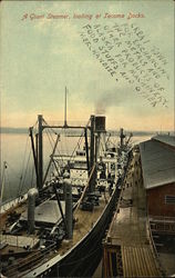 A Giant Steamer Loading at Tacoma Docks Postcard