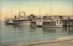 Steamers at Dock Postcard