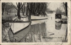 Scene on Rocky River Riverboats Postcard Postcard Postcard