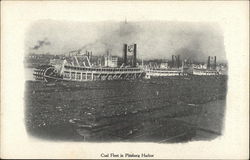 Coal Fleet in Pittsburg Harbor Pittsburgh, PA Postcard Postcard Postcard