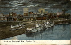 Scene on Monongahela River, Pittsburg, Pa. Pittsburgh, PA Postcard Postcard Postcard